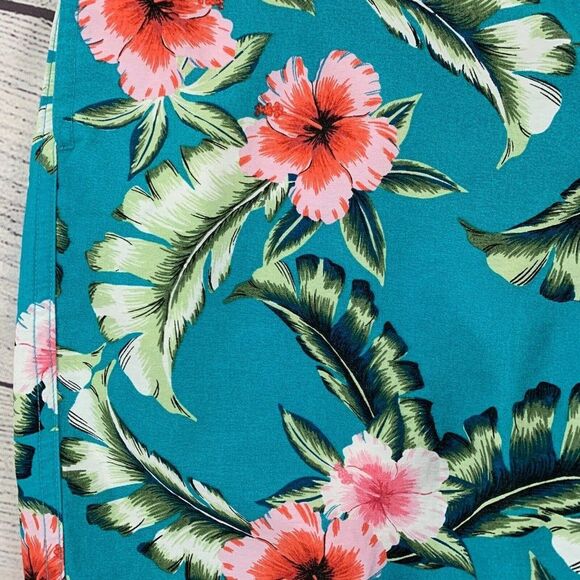 Men's 28 Palms sz 32 Board Shorts Aqua Blue Floral Pattern Tropical 6.5" Inseam - Picture 2 of 7